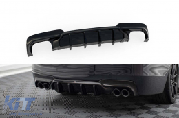 image-64-Maxton Design version 2 diffuser suitable for rear bumper of BMW 5 Series F10 with M package 2010-2017, for the version with two dual exhausts, black lacquer
