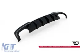 Maxton Design version 2 diffuser suitable for rear bumper of BMW 5 Series F10 with M package 2010-2017, for the version with two dual exhausts, black lacquer-image-6236175
