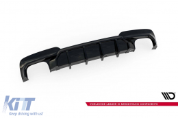 Maxton Design Version 2 Diffusor geeignet für die hintere Stoßstange des BMW 5er F10 mit M-Paket 2010-2017, für die Version mit zwei doppelten Auspuffanlagen, schwarze Lackierung-image-6236174