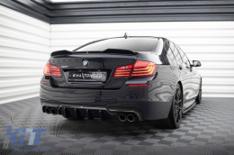 Maxton Design Version 2 Diffusor geeignet für die hintere Stoßstange des BMW 5er F10 mit M-Paket 2010-2017, für die Version mit zwei doppelten Auspuffanlagen, schwarze Lackierung-image-6236176
