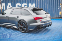 Maxton Design version 2 side extensions suitable for rear bumper of Audi RS6, RS7 C8 2019-2023, black lacquer-image-6235804