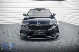 Maxton Design Version 2 Spoiler geeignet für die Frontstoßstange M der BMW 5er Reihe G60 nach 2023, schwarz lackiert-image-6143840