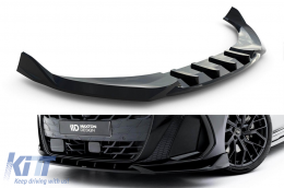 image-30-Maxton Design Version 2 Spoiler geeignet für die vordere S-Line Stoßstange des Audi A6 S-Line C9 Avant nach 2025, schwarzer Lack