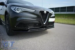 Maxton Design Version 2 Spoiler geeignet für Frontstoßstange von Alfa Romeo Stelvio 2016-2020, schwarz lackiert-image-6132183