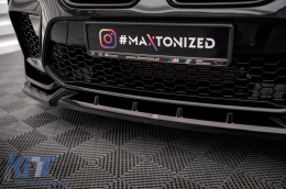 Maxton Design Version 2 Spoiler geeignet für Frontstoßstange des BMW X6M F96 nach 2020, schwarzer Lack-image-6236417