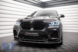 Maxton Design Version 2 Spoiler geeignet für Frontstoßstange des BMW X6M F96 nach 2020, schwarzer Lack-image-6236418