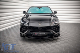 Maxton Design Version 2 Spoiler geeignet für Frontstoßstange des Lamborghini Urus MK1 nach 2018, schwarze Lackierung-image-6237703