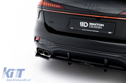 Maxton Design version 2 spoiler suitable for rear S-line bumper on Audi A6 S-Line C9 Avant after 2025, black lacquer-image-6235638