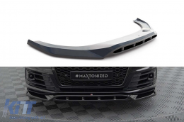 Maxton Design version 2 spoiler suitable for front bumper of Audi SQ7, Q7 S-Line 2016-2019, black lacquer - ABAUSX6008231