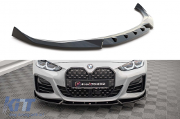 Maxton Design version 2 spoiler suitable for front M bumper on BMW 4 Series Gran Coupe G26 after 2021, black lacquer - ABBMSX6008423