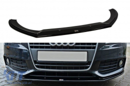 Maxton Design version 2 spoiler suitable for standard front bumper of Audi A4 B8 2007-2011, black lacquer