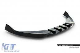 Maxton Design version 2 spoiler suitable for front S-line bumper of Audi A6 S-Line C9 Avant after 2025, black lacquer-image-6235604