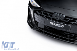 Maxton Design version 2 spoiler suitable for front S-line bumper of Audi A6 S-Line C9 Avant after 2025, black lacquer-image-6235608