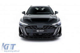 Maxton Design version 2 spoiler suitable for front S-line bumper of Audi A6 S-Line C9 Avant after 2025, black lacquer-image-6235610