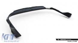 Maxton Design version 2 spoiler suitable for front S-line bumper of Audi A6 S-Line C9 Avant after 2025, black lacquer-image-6235614