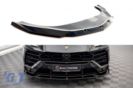 Maxton Design version 2 spoiler suitable for front bumper of Lamborghini Urus MK1 after 2018, black lacquer