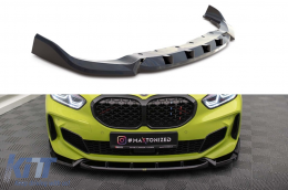 Maxton Design version 7 spoiler suitable for front M bumper of BMW 1 Series F40, M135I after 2019, black lacquer - ABBMSX6008396