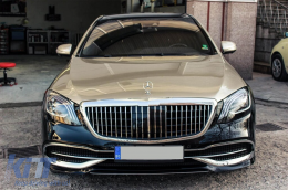 Maybach package suitable for Mercedes S-Class W222 2013-2020 with LED headlights and LED taillights-image-6236032