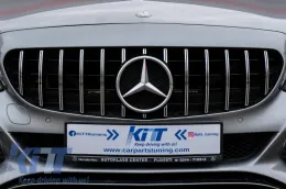 Mercedes Benz C-osztály W205 S205 (2014-up) első hűtőrács AMG GT-R Panamericana Design króm, kamera nélkül-image-6060491