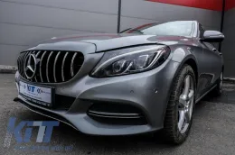 Mercedes Benz C-osztály W205 S205 (2014-up) első hűtőrács AMG GT-R Panamericana Design króm, kamera nélkül-image-6060493
