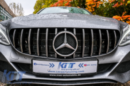 Mercedes Benz C-osztály W205 S205 (2014-up) első hűtőrács AMG GT-R Panamericana Design króm, kamera nélkül-image-6074136