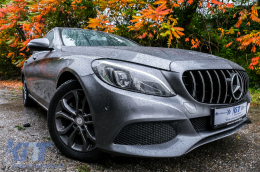 Mercedes Benz C-osztály W205 S205 (2014-up) első hűtőrács AMG GT-R Panamericana Design króm, kamera nélkül-image-6074138