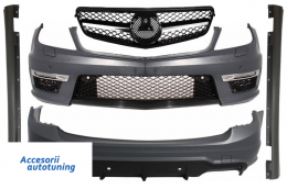 image-31-Подходящ за MERCEDES C-Class W204 Facelift C63 Body Kit T-Modell S204 Комби Estate с Предна Решетка Спорт Черен Glossy