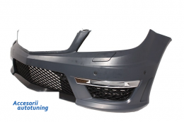 Подходящ за MERCEDES C-Class W204 Facelift C63 Body Kit T-Modell S204 Комби Estate с Предна Решетка Спорт Черен Glossy-image-6024808