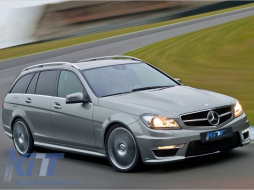 Подходящ за MERCEDES C-Class W204 Facelift Body Kit T-Modell S204 Комби Estate с Предна Решетка Спорт Черен Glossy & Хром-image-6024868