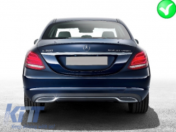 Mercedes C-osztály W205 S205 (2014-2018) AMG C63 Look Rear Lökhárító Diffúzor Szabályoshoz-image-6003897