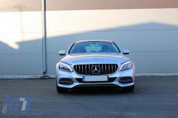 MERCEDES C-osztály W205 S205 C205 (2014-2018) GT-R Panamericana Design hűtőrács, fekete-króm, 360 kamerával / kamera nélkül-image-6076841