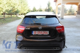 Mercedes W176 (2012-től) A-osztály AMG Sport csomag hátsó diffózor és kipufogóvég szett-image-6003531