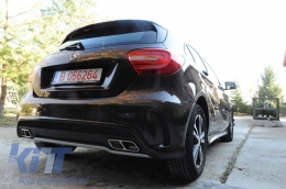 Mercedes W176 (2012-től) A-osztály AMG Sport csomag hátsó diffózor és kipufogóvég szett-image-6003532