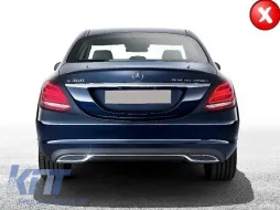 Mercedes W205 S205 2014+ C-osztály AMG C63 Body Kit hátsó diffúzor és kipufogóvégek-image-6003963