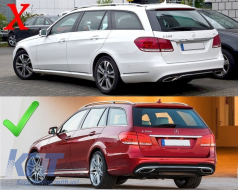 Mercedes W212 E-osztály Facelift (2013-2016) AMG Sport hátsó diffúzor és kipufogóvég szett-image-6066318