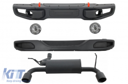 image-74-Metal Body Kit suitable for Jeep Wrangler Rubicon JK (2007-2017) 10th Anniversary Hard Rock Style With Complete Exhaust System Axle-Back