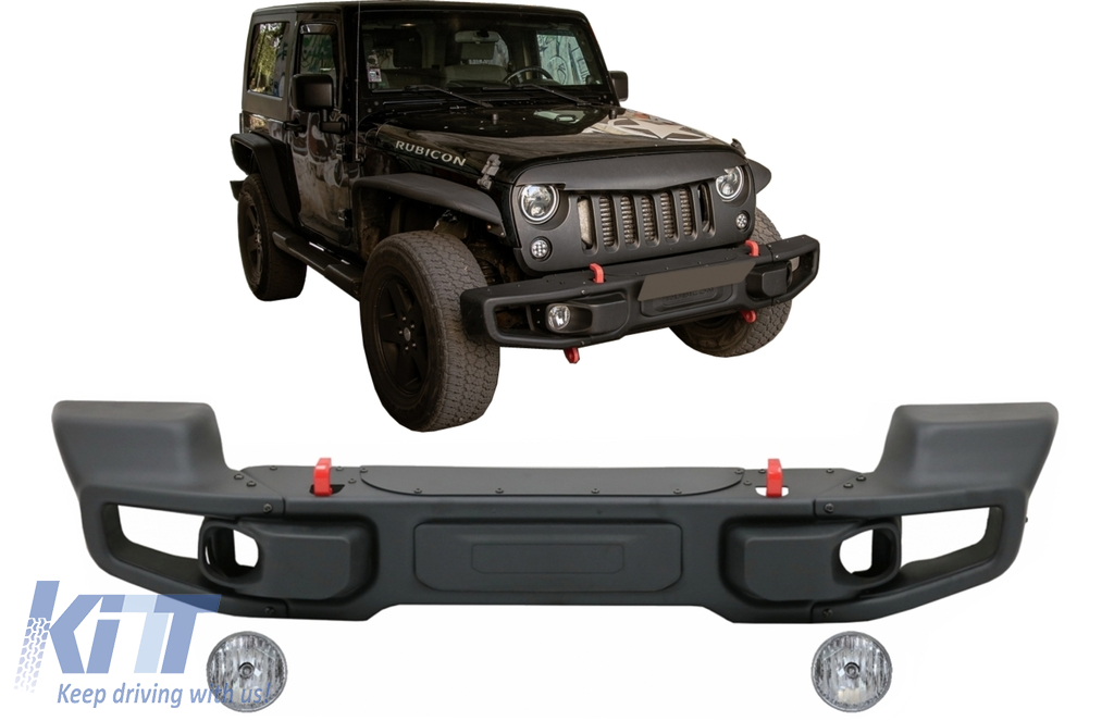 Metal Front Bumper suitable for JEEP Wrangler / Rubicon JK (2007-2017) 10th  Anniversary Hard Rock Style 