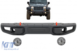 Metal Front Bumper suitable for Jeep Wrangler Rubicon JK (2007-2017) 10th Anniversary Hard Rock Style-image-6089818