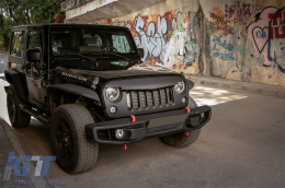 Metal Front Bumper suitable for JEEP Wrangler Rubicon JK (2007-2017) 10th Anniversary Hard Rock Style-image-6085234