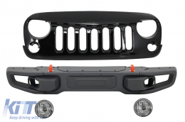 image-13-Metal Front Bumper with Central Front Grille suitable for JEEP Wrangler / Rubicon JK (2007-2017) 10th Anniversary Hard Rock Style