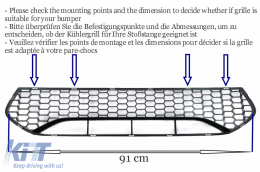 Middle Lower Grille suitable for BMW 5 Series G30 G31 Limousine Touring (2017-2019) M5 Bumper-image-6106225