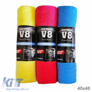 image-70-Mikroszálas törlőkendő általános használatra V8 sárga / rózsaszín / kék 40x40cm 1 db