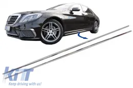 image-50-Minigonne strisce decorative cromate per Mercedes S W222 13-20 S65 S63 Look LWB