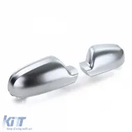 Mirror caps for replacement silver matte for AUDI A3 8P A4 8K B8 A5 8T 09--image-6296646