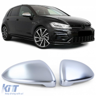 Mirror caps silver matte for replacement for VW Golf 7 VII 5G1 sedan from 12 - ODMCV6012369