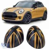 image-75-Mirror caps Union Jack black gold fits for Mini F54 F55 F56 F57 13-18