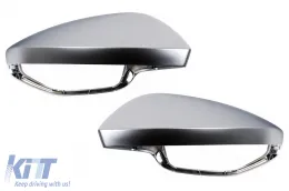 image-22-Mirror Covers Caps suitable for Audi A7 4K8 (2018-Up) A6 C8 (2019-2025) LHD Silver