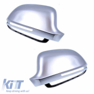 Mirror Covers suitable for Audi A3 8P 08-10, A4 B8 08-11, A5 8T 07-11, A6 C6 4F 09-11, A8 D3, Q3 8U, Brushed Aluminum 2 Pieces