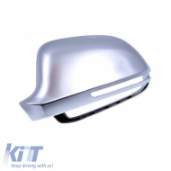 Mirror Covers suitable for Audi A3 8P 08-10, A4 B8 08-11, A5 8T 07-11, A6 C6 4F 09-11, A8 D3, Q3 8U, Brushed Aluminum 2 Pieces