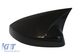 Mirror Covers suitable for Audi A3 8V RS3 Cabriolet Limousine Sportback (2012-2019) Bat Look Piano Black-image-6067660